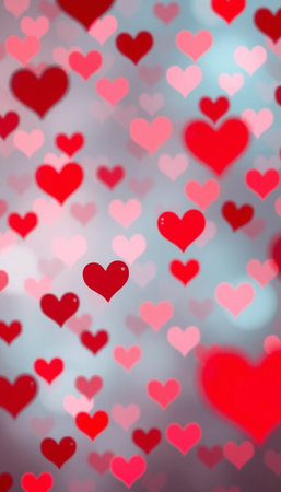 Romantic Red Heart Pattern Background For Love And Celebrationの素材