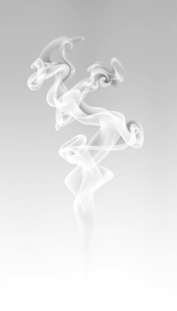 Elegant Flowing Abstract Smoke Effect On White Minimal Clean Backdropの素材