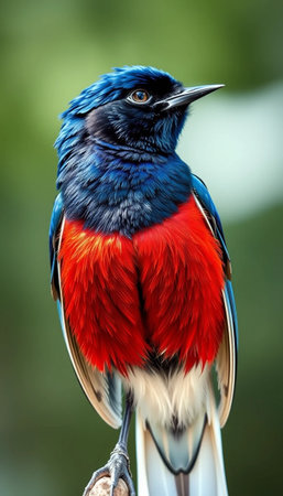 Shimmering Blue Magpie Bird Ornament With Lively Feathers And Charmの素材