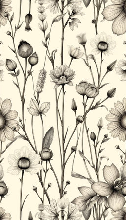 Botanical Plant Pattern For Creative Design Projectsの素材