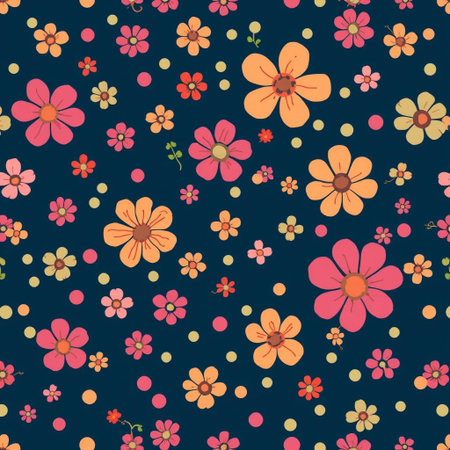 Scattered Polka Floral Creative Patternの素材