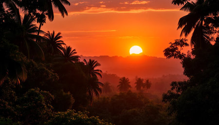 Radiant Evening Glow Glow Spreading Across Deepの素材