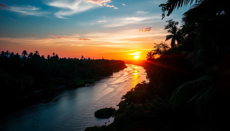 Magical Evening Glow Horizon Over Shimmeringの素材