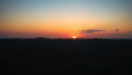 Tranquil sunset above jungle eveningの素材