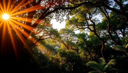 Amber rays touch jungle canopyの素材