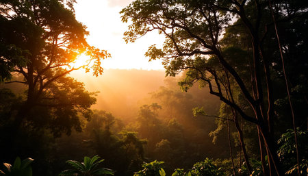 Soft rays illuminate jungleの素材