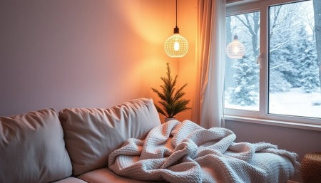 Tranquil cozy home with gentle heatの素材