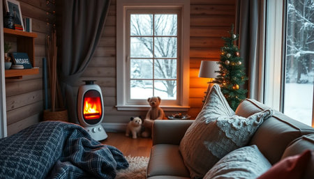 Soft glowing house with cozy heaterの素材