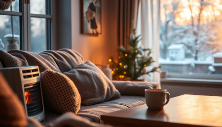 Warm evening home with gentle comfortの素材