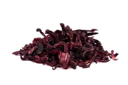 dry tea karkade on a white background の写真素材