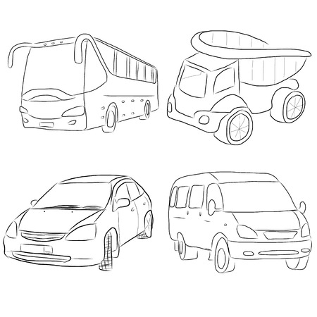 set of transport, sketch for your designのイラスト素材