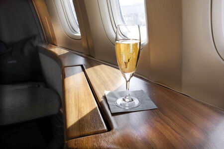 Welcoming Glass of Champagne for an Airline s First Class Passenger