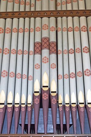 Church musical organ pipesの写真素材