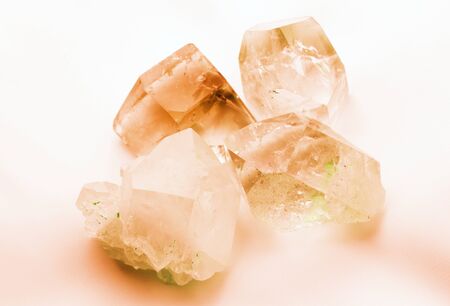 Topaz colored quartz rock crystalsの写真素材
