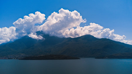 Beautiful aerial view of Como Lake in north Italy.