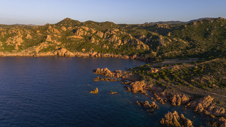 Li cossi beach in Costa Paradiso on Sardinia, Italy.の写真素材