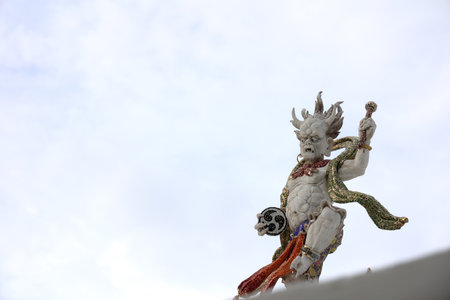 Naga statue in Wat Phra That Doi Suthep, Chiang Mai, Thailandの写真素材