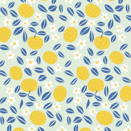 Japanese summer orange patternのイラスト素材