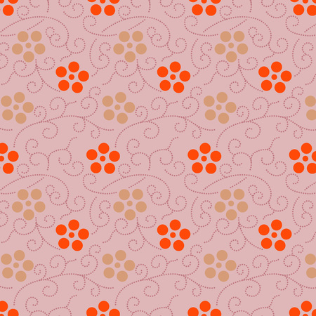 Japanese cherry blossom and ivy vintage patternのイラスト素材