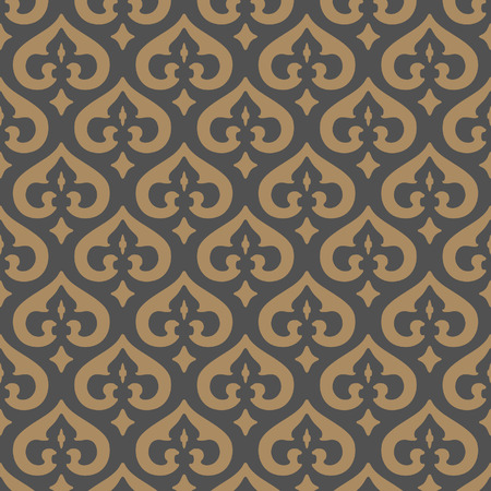 Arabesque Fleur de Lys Lily Flower Patternのイラスト素材