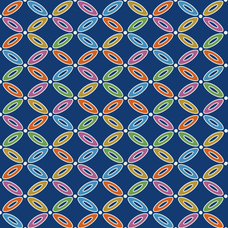 Japanese Oval Flower Patternのイラスト素材