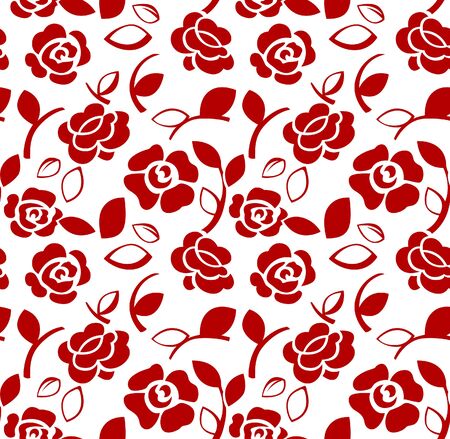 Japanese Rose Flower Patternのイラスト素材