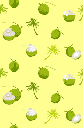 Thailand Summer Coconut Seamless Pattern