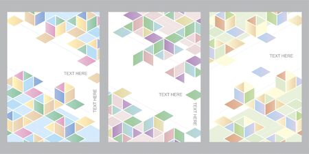Colorful Paper Box and Triangle Templateのイラスト素材