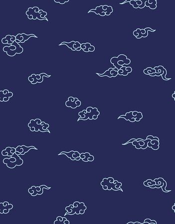 Japanese Vitage Cloud Seamless Patternのイラスト素材