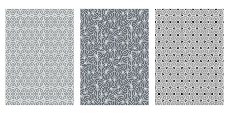 Japanese Hexagon Star, Geometric Abstract Vector Background Collectionのイラスト素材