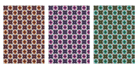 Japanese Tribal Fun Motif Abstract Vector Background Collectionのイラスト素材