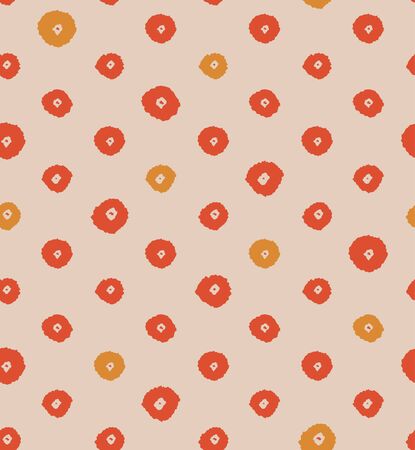 Japanese Orange Flower Vector Seamless Patternのイラスト素材