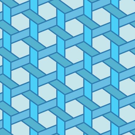 Japanese Hexagon Weaving Vector Seamless Patternのイラスト素材
