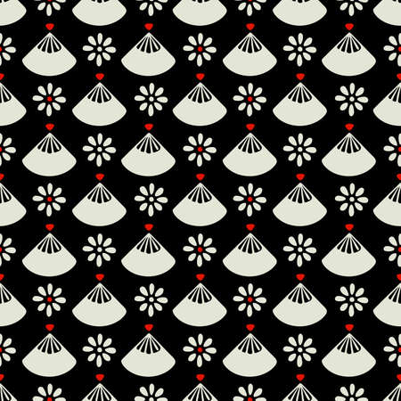 Japanese Small Cute Cherry Blossom Vector Seamless Patternのイラスト素材