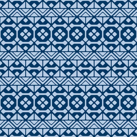 Japanese Tribal Flower Diamond Vector Seamless Pattern