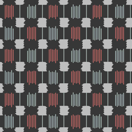 Japanese Tribal Plaid Vector Seamless Patternのイラスト素材