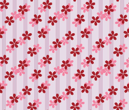 Japanese Pink Cherry Blossom Vector Seamless Patternのイラスト素材