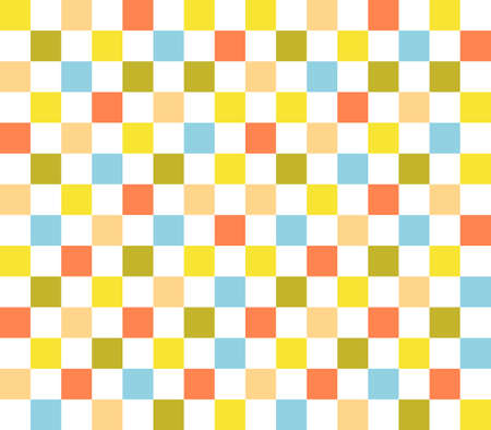 Japanese Colorful Checkered Vector Seamless Pattern