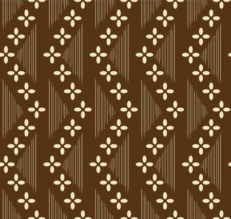 Japanese Zigzag Flower Vector Seamless Patternのイラスト素材