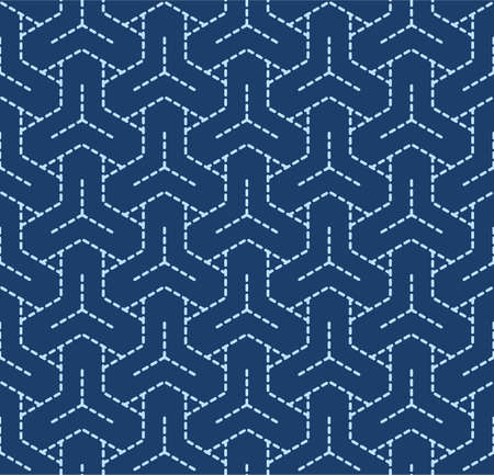 Japanese Geometric Triangle Weave Vector Seamless Patternのイラスト素材