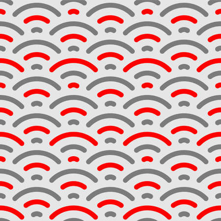 Japanese Fan Wave Vector Seamless Patternのイラスト素材