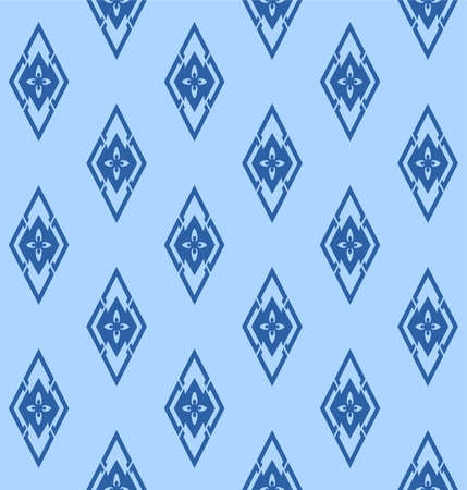Japanese Floral Diamond Motif Vector Seamless Patternのイラスト素材