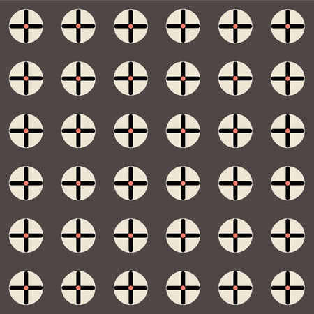 Japanese Cross Shape Circle Vector Seamless Patternのイラスト素材