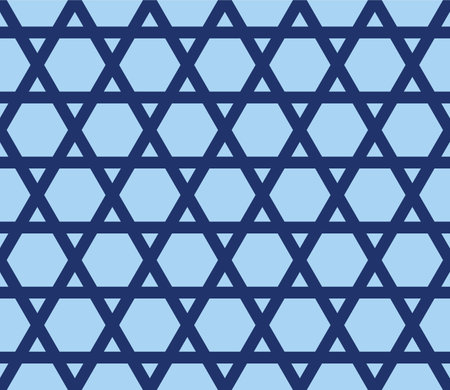 Japanese Hexagon Star Vector Seamless Patternのイラスト素材