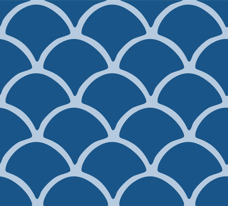 Japanese Curve Fish Scale Vector Seamless Patternのイラスト素材