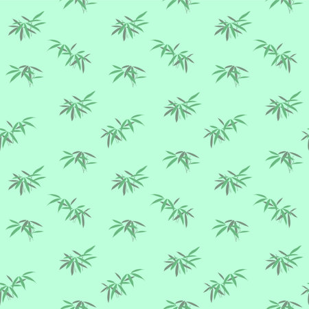 Japanese Bamboo Leaf Vector Seamless Patternのイラスト素材