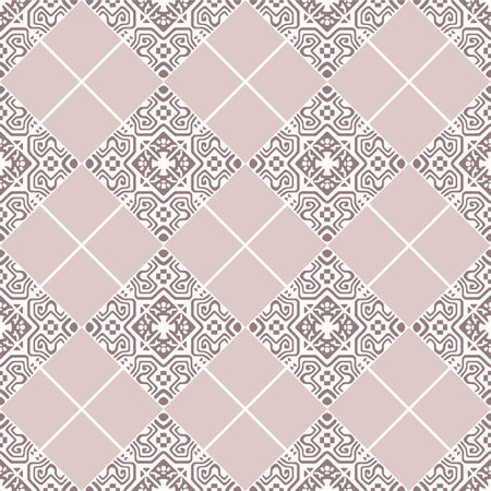 Japanese Art Diamond Tile Vector Seamless Patternのイラスト素材