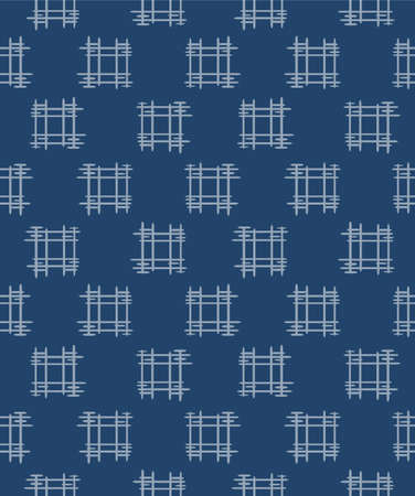 Japanese Tribal Square Motif Vector Seamless Patternのイラスト素材