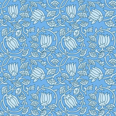 Japanese Classic Flower Ivy Vector Seamless Patternのイラスト素材