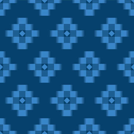 Japanese Diamond Square Mosaic Vector Seamless Patternのイラスト素材